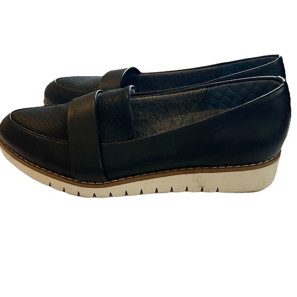DR SCHOLLS Women's Black “Webster” Cushioned Slip On Platform Loafer 7.5M - Picture 1 of 8